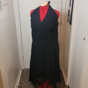 Donna Ricco Black High Low Halter Dress